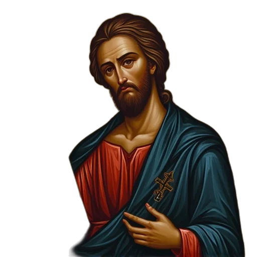 face, photorealistic, oil painting, pixel art, church, iconography, person, religious transparent PNG cut-out