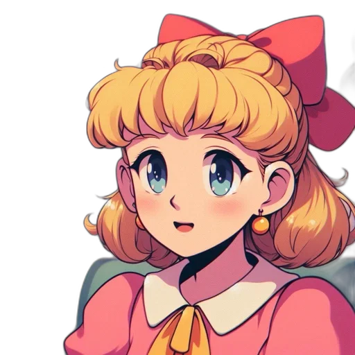 face, staff, crown, dress, anime, pixel art, cartoon, concept art transparent PNG cut-out