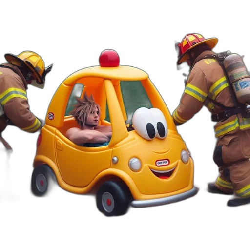 car, concept art, 3d render, fire, city street, park, young, woman transparent PNG cut-out
