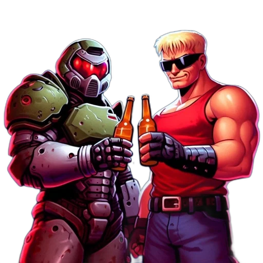 robot, weapon, comic book art, concept art, pixel art, cyberpunk, outer space, fire transparent PNG cut-out