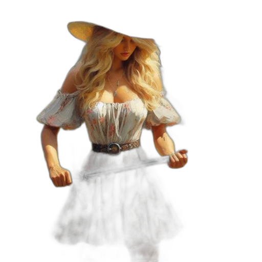 dress, hat, mask, hair, concept art, 3d render, photorealistic, fantasy art transparent PNG cut-out