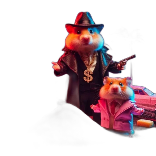 jacket, hat, weapon, animal, concept art, 3d render, fire, two transparent PNG cut-out
