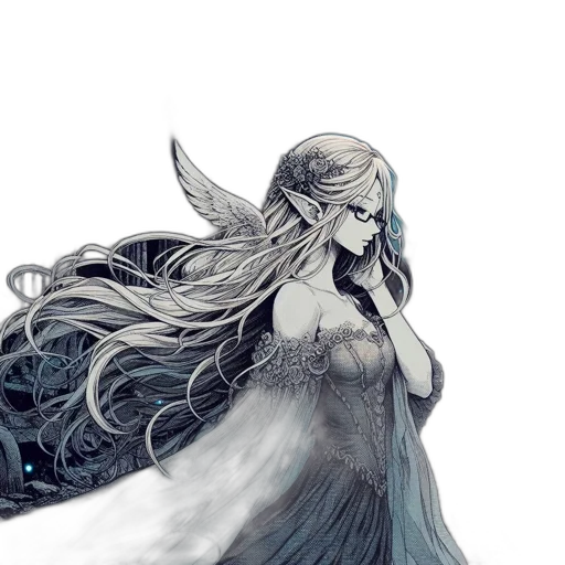 dress, dragon, sword, crown, fantasy art, concept art, pixel art, watercolor transparent PNG cut-out