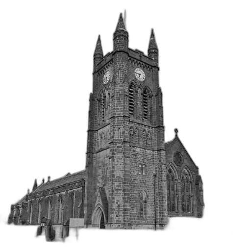 building, staff, 3d render, concept art, photorealistic, pencil sketch, city street, black transparent PNG cut-out