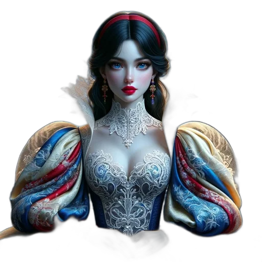 jewelry, crown, dress, fantasy art, concept art, photorealistic, comic book art, blue transparent PNG cut-out