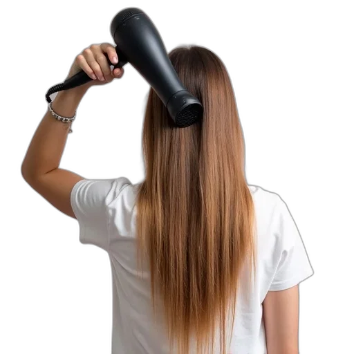 hair, hat, shoes, staff, person, long, holding, dryer transparent PNG cut-out
