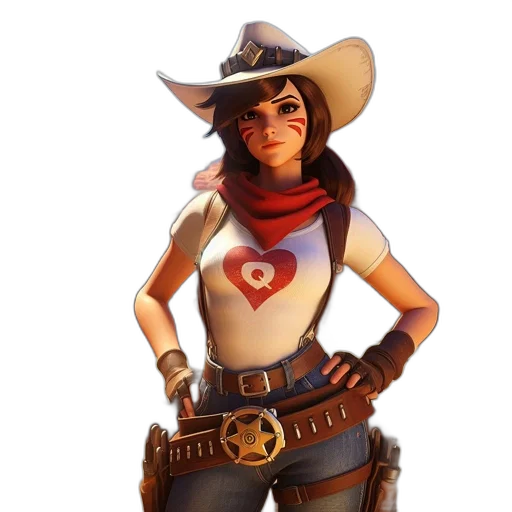 staff, hat, weapon, concept art, fantasy art, pixel art, comic book art, cowgirl-themed transparent PNG cut-out