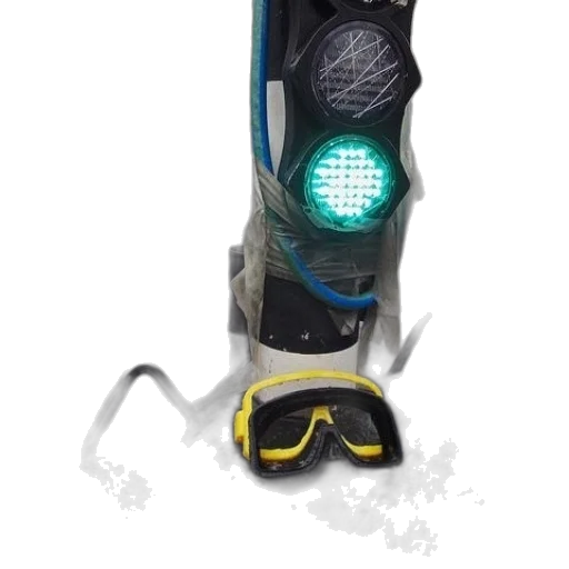 mask, robot, staff, shoes, cyberpunk, 3d render, concept art, traffic transparent PNG cut-out