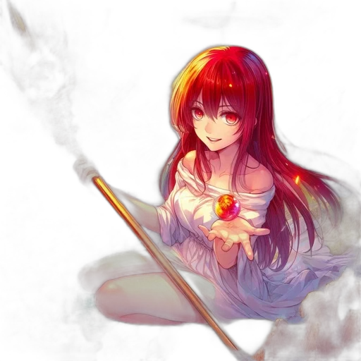 sword, staff, weapon, fantasy art, anime, watercolor, pixel art, fire transparent PNG cut-out