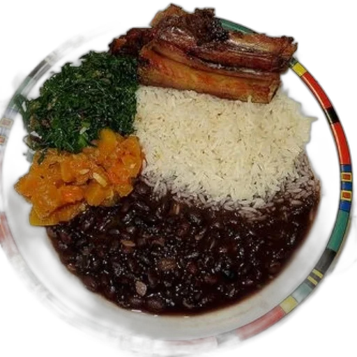 food, plate, rice, beans, greens, other, vegetables transparent PNG cut-out