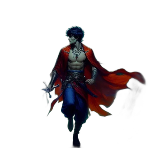 staff, concept art, fantasy art, comic book art, pixel art, blue, dark, red transparent PNG cut-out