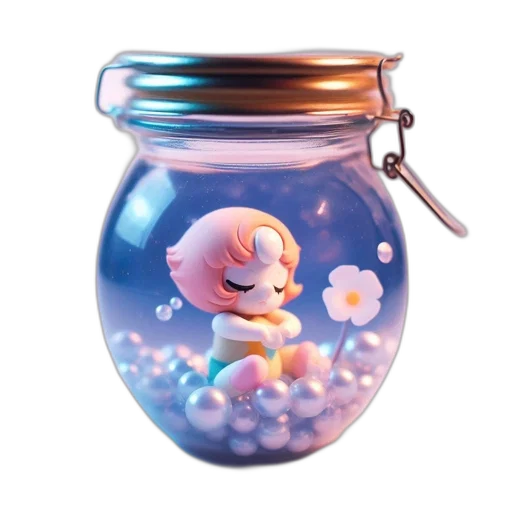 bottle, jewelry, concept art, 3d render, pixel art, watercolor, underwater, pastel transparent PNG cut-out