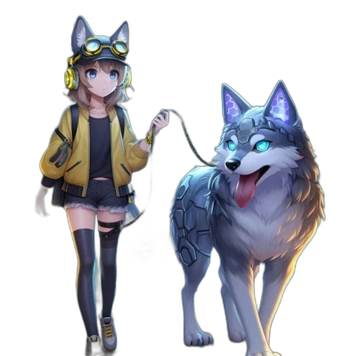 staff, animal, creature, concept art, fantasy art, 3d render, anime, blue transparent PNG cut-out