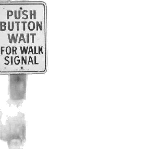 black, white, photo, pedestrian, crossing, sign, rain transparent PNG cut-out