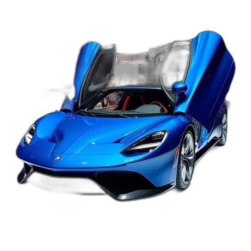 car, 3d render, photorealistic, concept art, blue, sports, displayed, auto transparent PNG cut-out