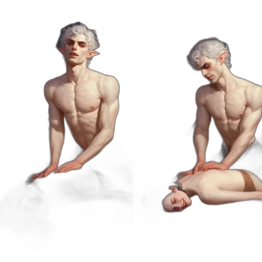 concept art, 3d render, photorealistic, fantasy art, two, figures, one, protective transparent PNG cut-out