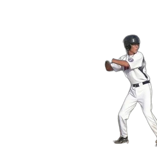 weapon, staff, 3d render, concept art, baseball, player, white, uniform transparent PNG cut-out