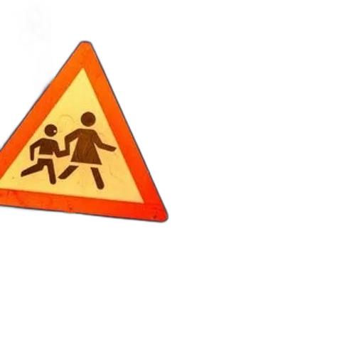 umbrella, fog, triangular, road, sign, red, border, white transparent PNG cut-out