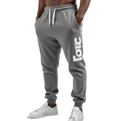 jacket, monochrome, pair, grey, sweatpants, white, logo, left transparent PNG cut-out