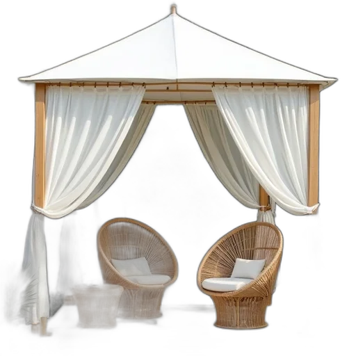 furniture, umbrella, 3d render, gazebo transparent PNG cut-out