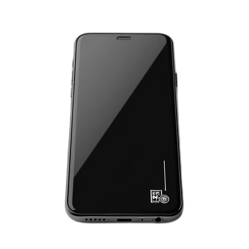 modern, smartphone, black, screen, visible, nfc, logo, back transparent PNG cut-out