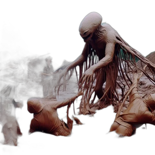 creature, hair, mask, animal, concept art, 3d render, photorealistic, fantasy art transparent PNG cut-out