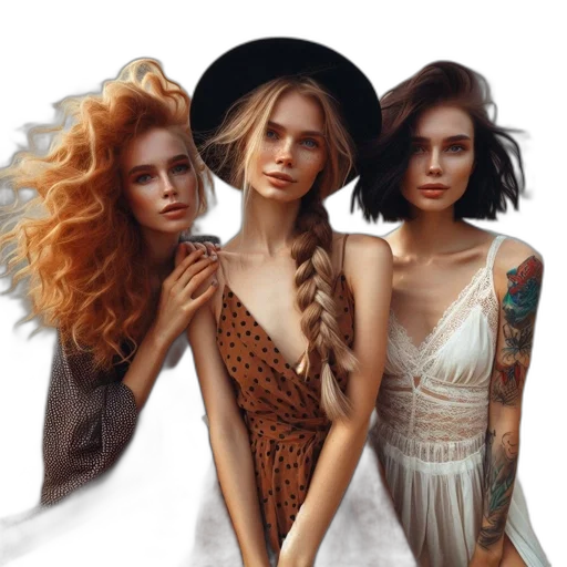 dress, hair, jewelry, photorealistic, fantasy art, oil painting, concept art, earth tones transparent PNG cut-out