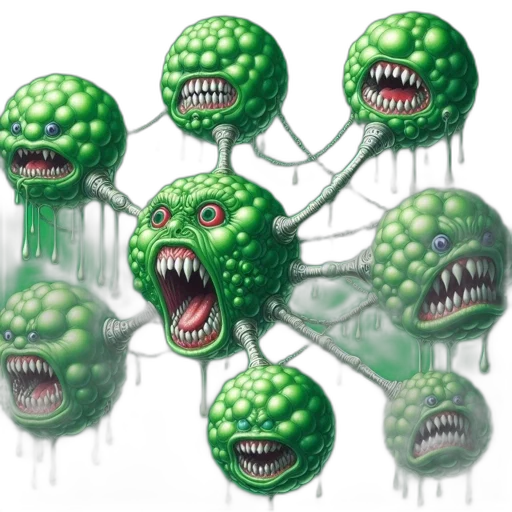 creature, concept art, 3d render, pixel art, green, bubble-like, creatures, multiple transparent PNG cut-out