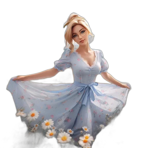 dress, fantasy art, concept art, 3d render, photorealistic, snow, young, woman transparent PNG cut-out