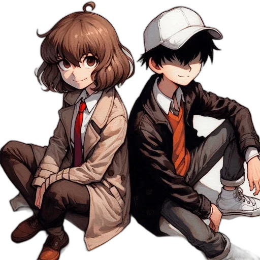 hat, staff, jacket, pixel art, anime, concept art, watercolor, monochrome transparent PNG cut-out