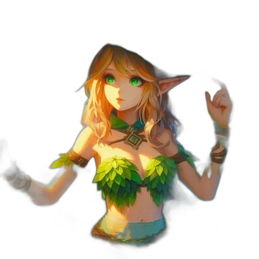 staff, dragon, dress, fantasy art, pixel art, concept art, watercolor, green transparent PNG cut-out