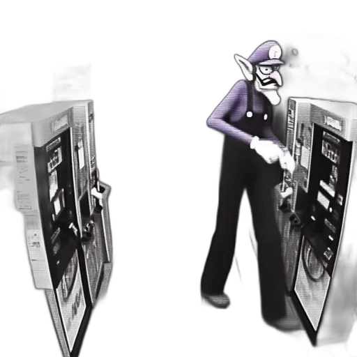 robot, concept art, cartoon, 3d render, comic book art, wario, cosplayer, stands transparent PNG cut-out