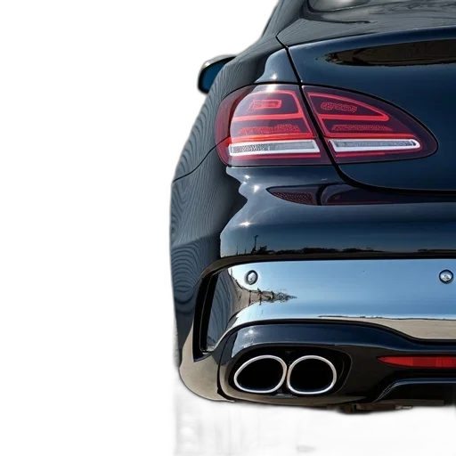 car, photorealistic, 3d render, concept art, close-up, rear, bumper, metallic transparent PNG cut-out