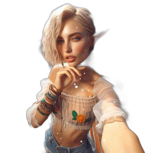 jewelry, dress, jacket, face, fantasy art, oil painting, pixel art, concept art transparent PNG cut-out