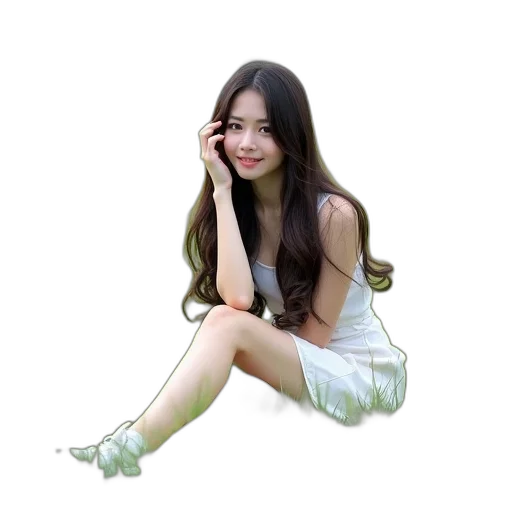 dress, creature, shoes, hair transparent PNG cut-out