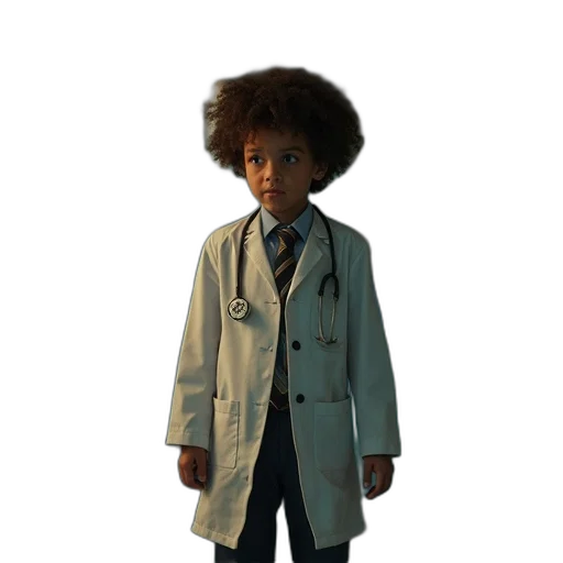 jacket, staff, robot, concept art, 3d render, photorealistic, cartoon, little transparent PNG cut-out