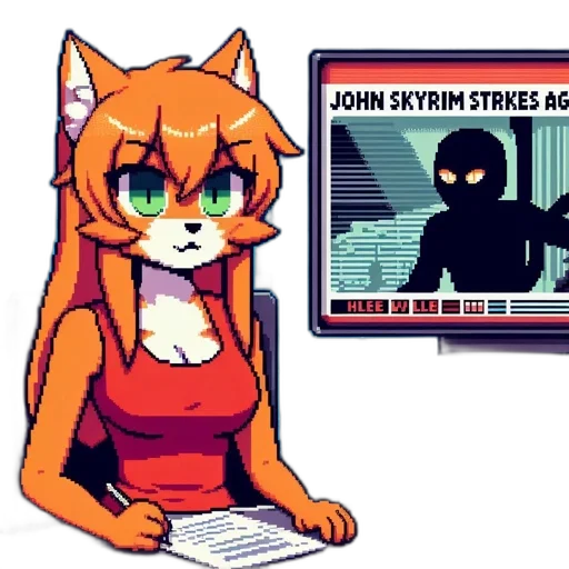 staff, robot, animal, creature, pixel art, concept art, cyberpunk, anime transparent PNG cut-out