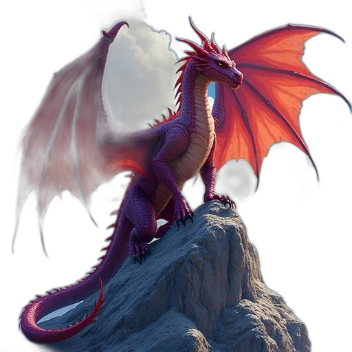 dragon, fantasy art, concept art, photorealistic, 3d render, red, cover, book transparent PNG cut-out