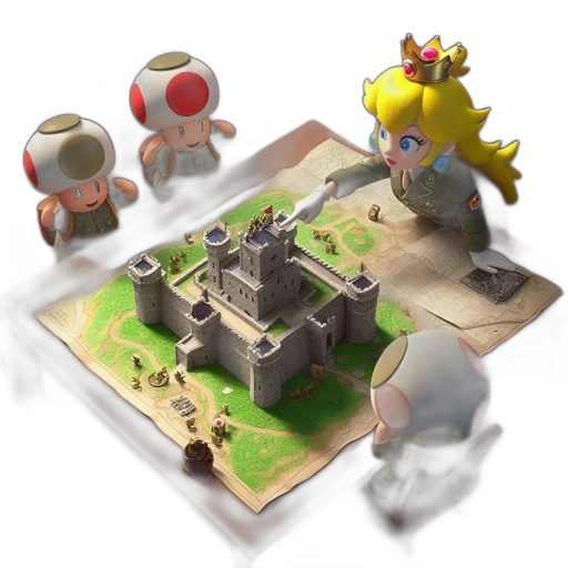 crown, 3d render, concept art, pixel art, fantasy art, fog, four, animated transparent PNG cut-out