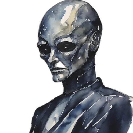 mask, face, robot, creature, concept art, comic book art, watercolor, photorealistic transparent PNG cut-out