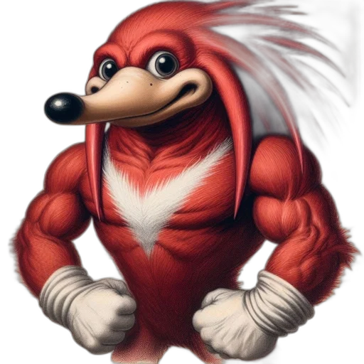 animal, creature, concept art, 3d render, pixel art, photorealistic, knuckles, echidhog transparent PNG cut-out