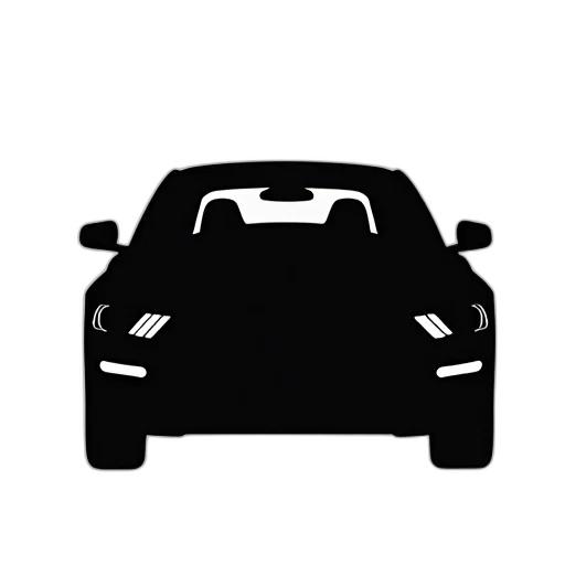 car, face, concept art, 3d render, pixel art, photorealistic, black, silhouette transparent PNG cut-out