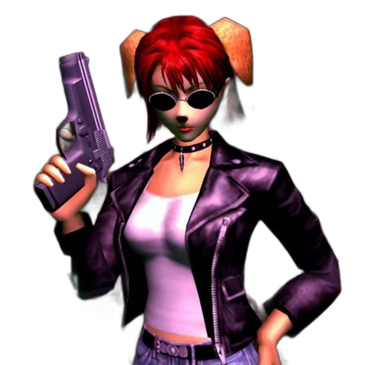 weapon, jacket, staff, 3d render, concept art, pixel art, cyberpunk, animated transparent PNG cut-out