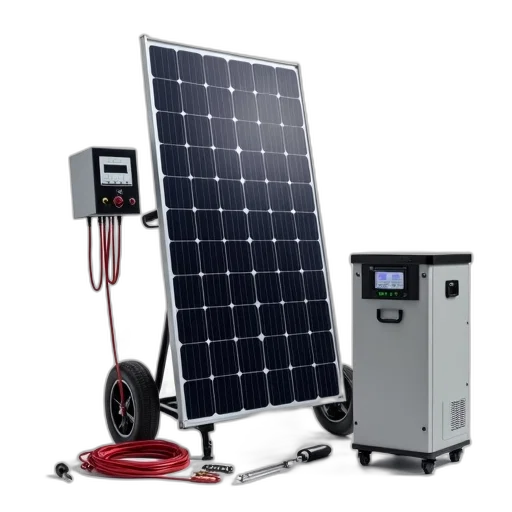 modern, solar, panel, system, displayed, consisting, large, mounted transparent PNG cut-out