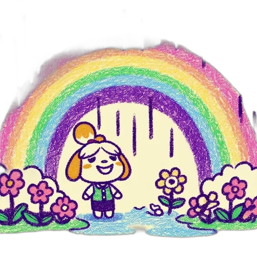 umbrella, staff, flower, crown, pixel art, watercolor, cartoon, concept art transparent PNG cut-out