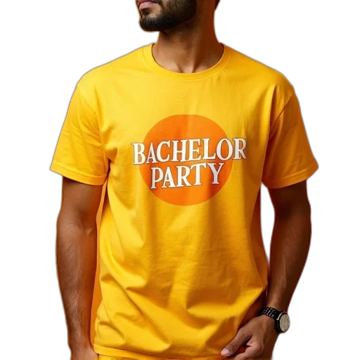 golden, monochrome, colorful, bachelor, party, shirt, yellow, orange transparent PNG cut-out