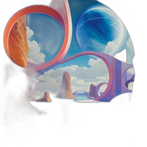 mask, jewelry, crown, face, vaporwave, concept art, 3d render, outer space transparent PNG cut-out