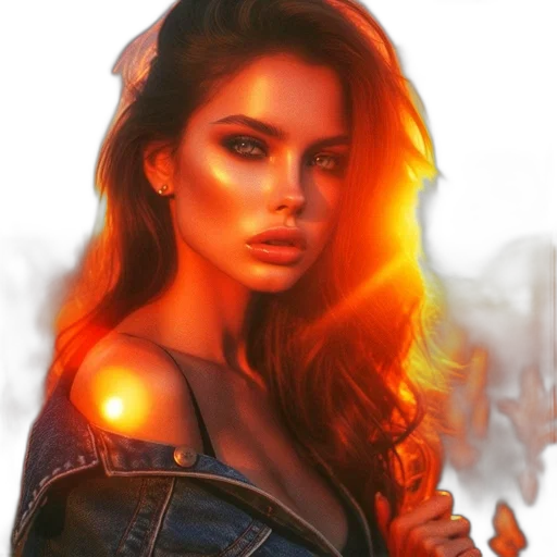 jacket, face, jewelry, dress, photorealistic, fantasy art, concept art, comic book art transparent PNG cut-out