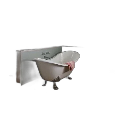 furniture, 3d render, photorealistic, modern, bathroom, clawfoot, tub, glass transparent PNG cut-out