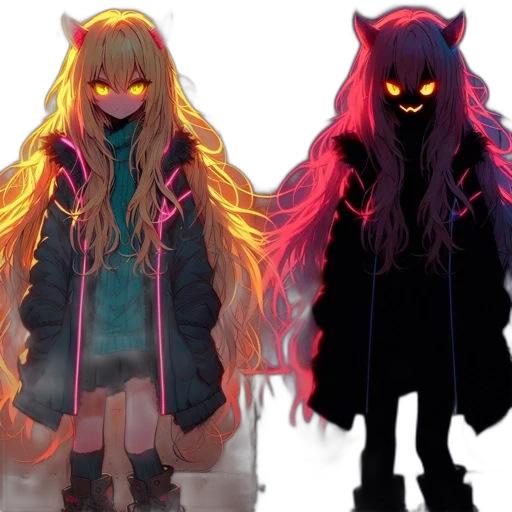 mask, creature, jacket, dress, concept art, anime, pixel art, fantasy art transparent PNG cut-out